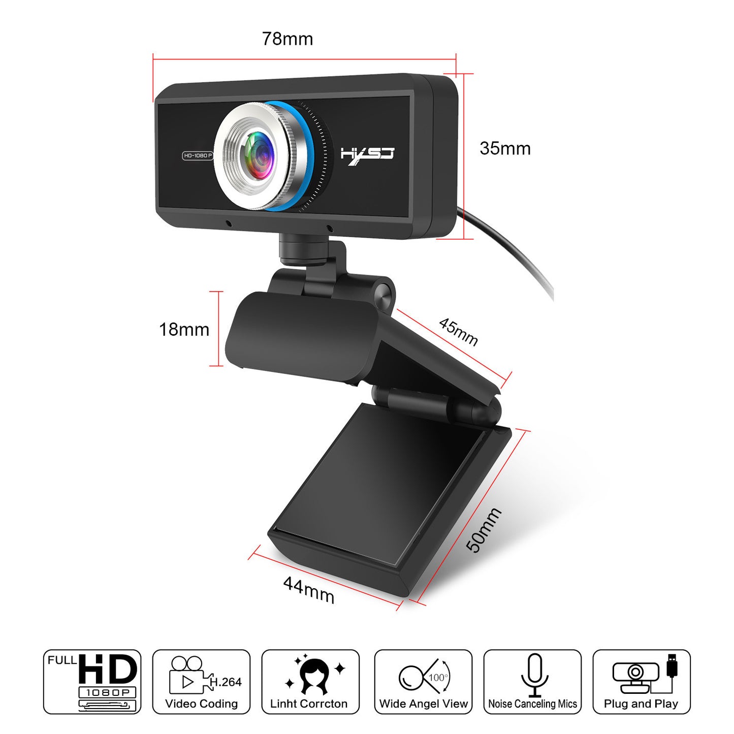 RCY 1080P Webcam with Microphone,S4