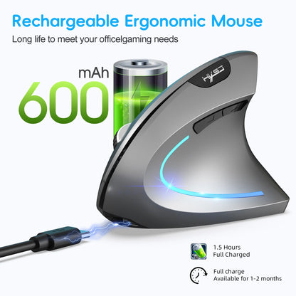 Vertical Wireless Mouse,2.4G/Dual Bluetooth 5.1 Rechargeable Gaming Mice for Laptop,Desktop,PC,MacBook,Up 2400 DPI