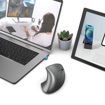 Vertical Wireless Mouse,2.4G/Dual Bluetooth 5.1 Rechargeable Gaming Mice for Laptop,Desktop,PC,MacBook,Up 2400 DPI