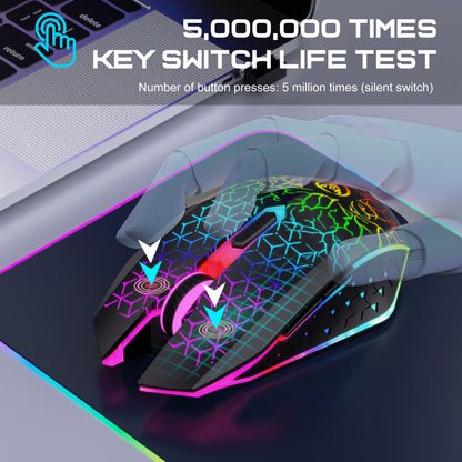 RCY Dual Wireless Rechargeable Gaming Mouse,T34 Black