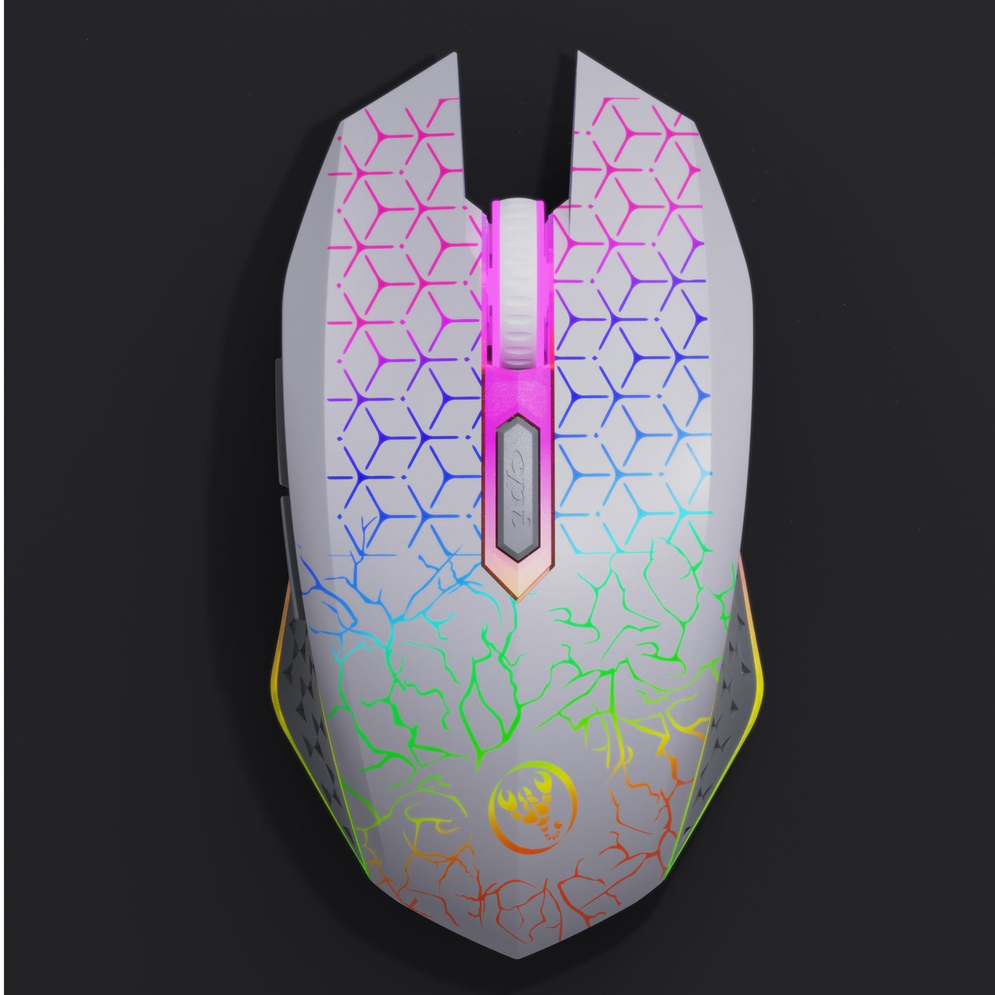 RCY 2.4G & Bluetooth 5.2 Dual Mode Wireless Gaming Mice, T34 White