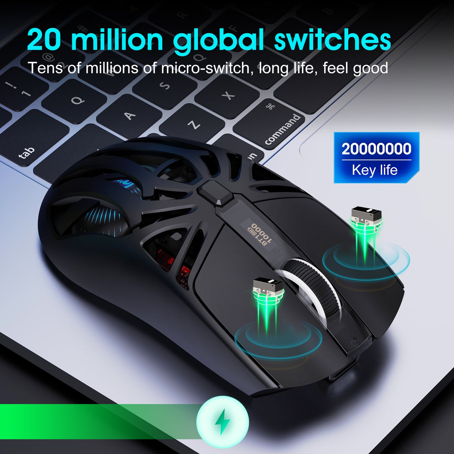 UHM Wireless Gaming Mouse,T400 Black