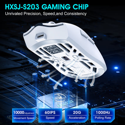 UHM Wireless Gaming Mouse T400 White
