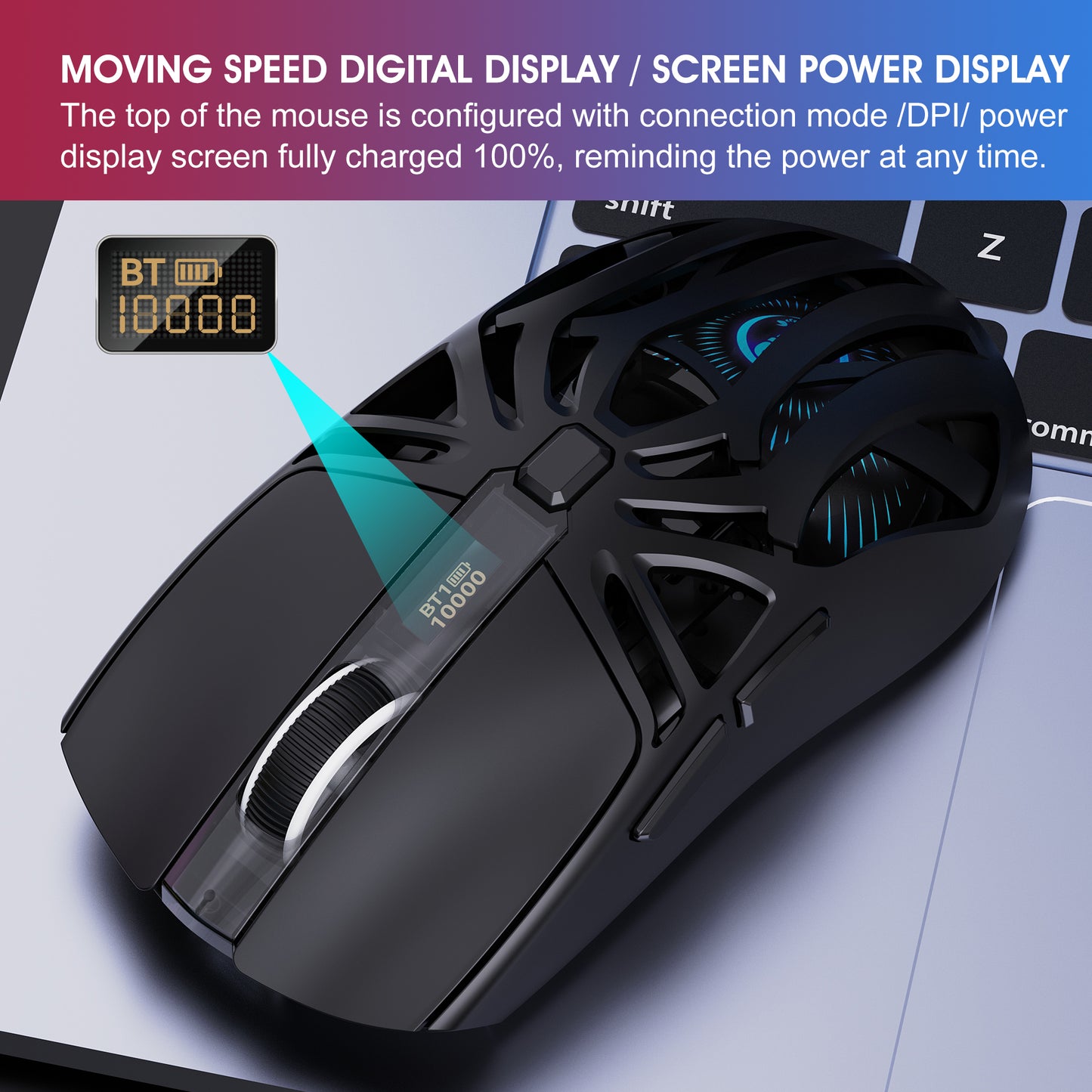 UHM Wireless Gaming Mouse,T400 Black