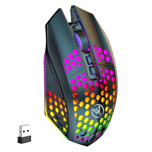 Wireless Gaming Mouse Up to 10000 DPI,RGB Mouse with 7 Programmable Buttons Ergonomic for PC Laptop,Compatible with Windows Mac,Black