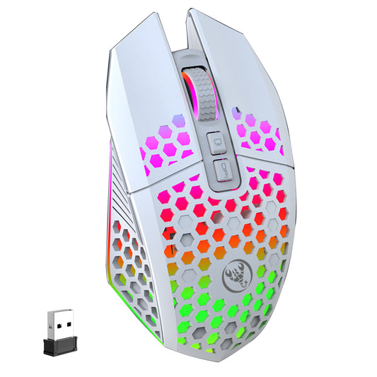 Wireless Gaming Mouse Up to 10000 DPI,RGB Mouse with 7 Programmable Buttons Ergonomic for PC Laptop,Compatible with Windows Mac,White