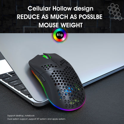 RCY T66 2.4G Wired Wireless Gaming Mouse Black