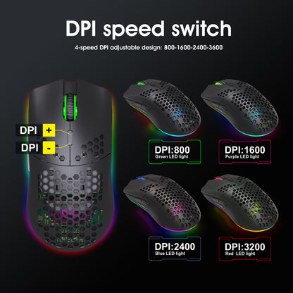 RCY T66 2.4G Wired Wireless Gaming Mouse Black