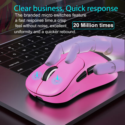 UVQYC Wireless Gaming Mouse With 57g Lightweight Design,10000DPI-Pink
