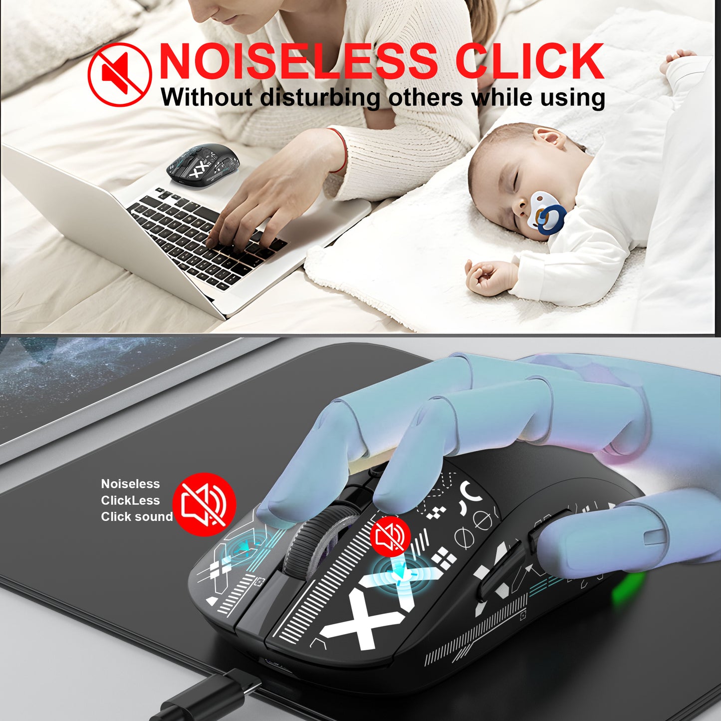 UHM T90 Tri-Mode Gaming Mouse