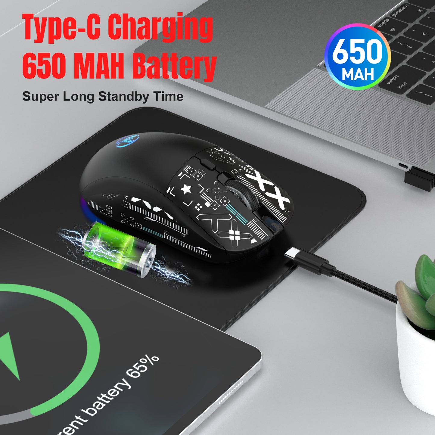 UHM T90 Tri-Mode Gaming Mouse