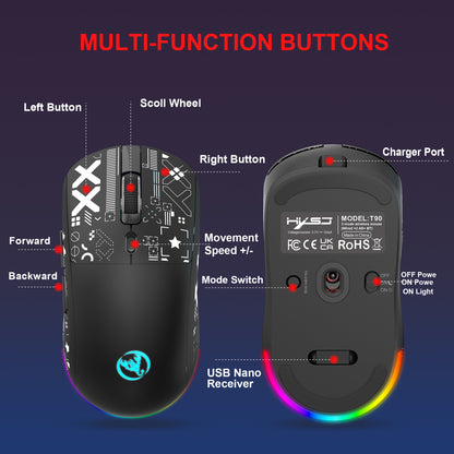 UHM T90 Tri-Mode Gaming Mouse