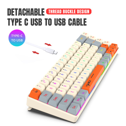 UHM 68 Keys Gaming Keyboard,Three Color