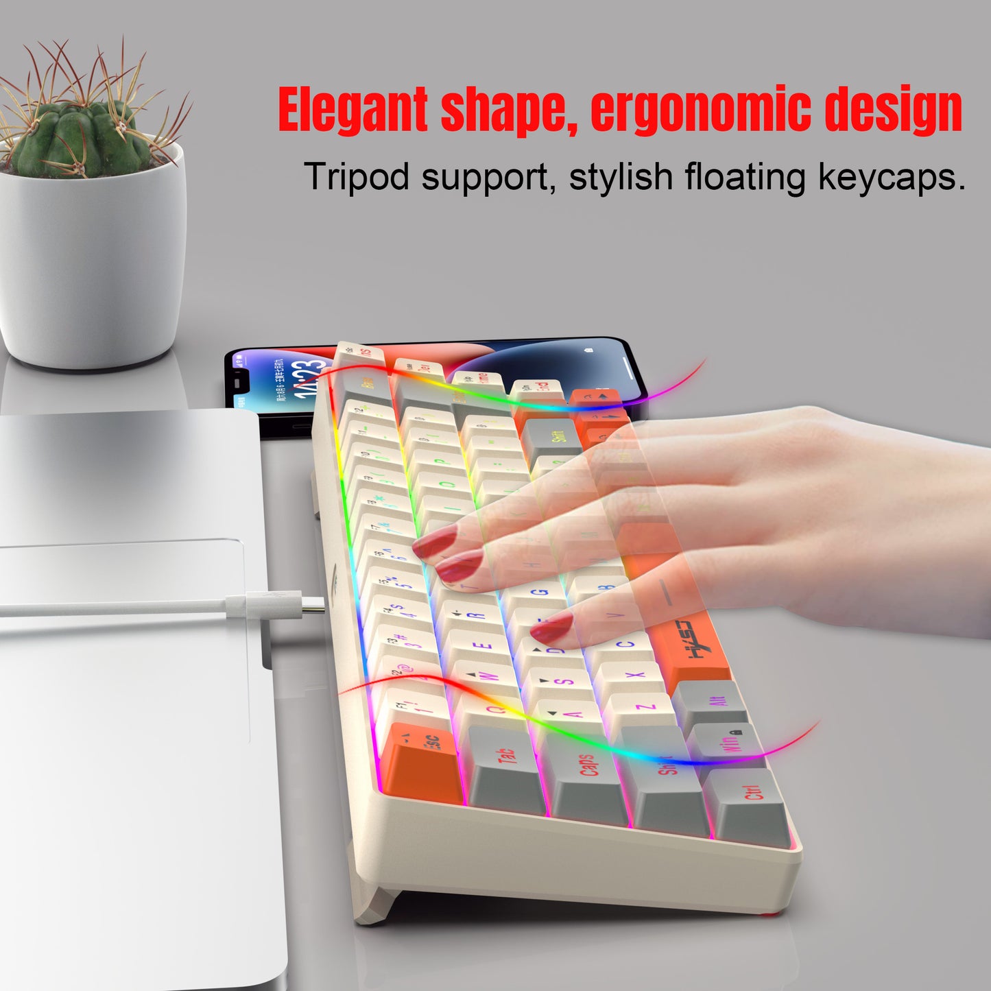 UHM 68 Keys Gaming Keyboard,Three Color