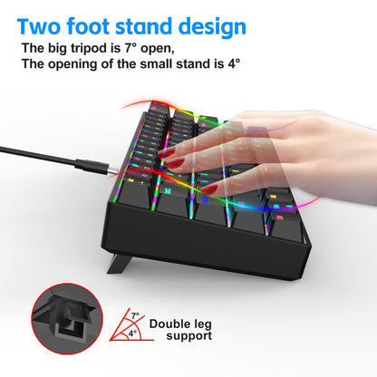 RCY RGB Gaming Keyboard Wired 68keys,V800RGB-B