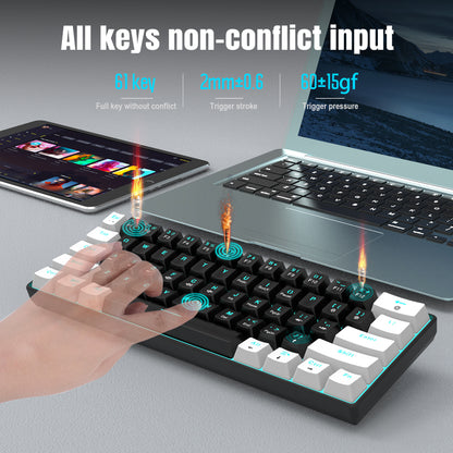 UHM V900 Gaming Wired Keyboard,White and Black