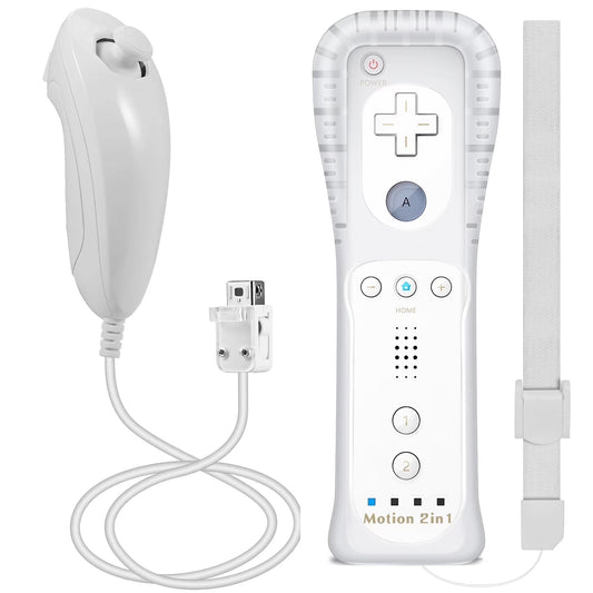 Remote Controller Compatiable with Wii/Wii U, Motion Plus Game Controller with Nunchuck for Wii Console