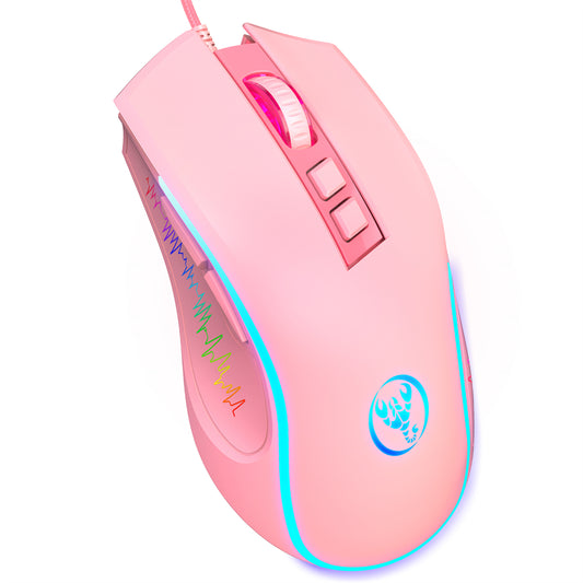 RCY X100 Pink Gaming Mouse Wired,USB Computer Mouse