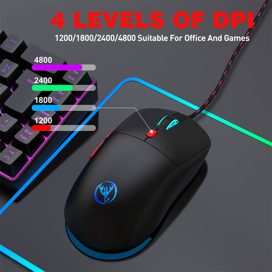 RCY X200 Wired USB Computer Mouse ,Black