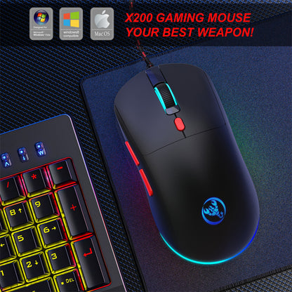 RCY X200 Wired USB Computer Mouse ,Black