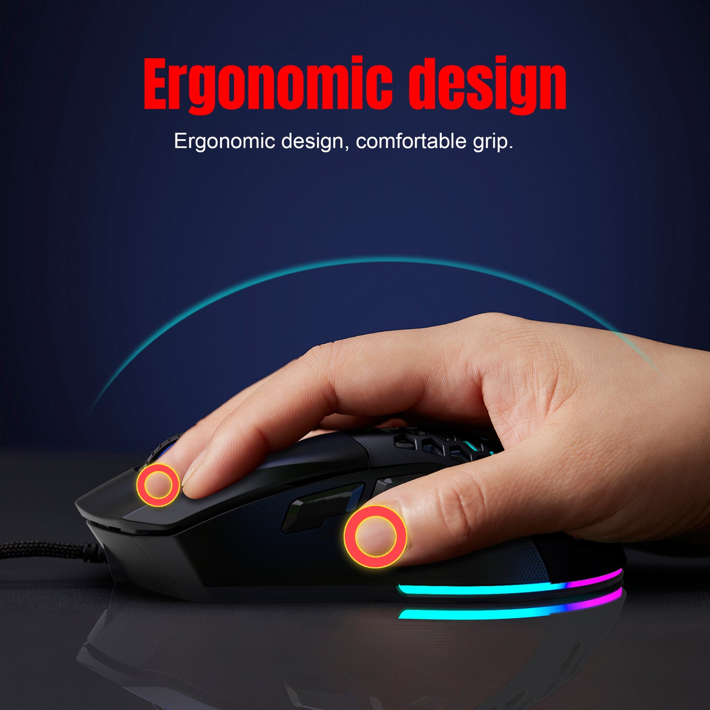 RCY X300 Wired Mouse,USB Wired Computer Gaming Mouse, Black