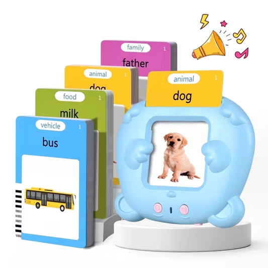KORAITECT Talking Flash Cards Learning Toys,Educational Preschool Toys Toddlers Toys Reading Machine with 224 Words,Blue