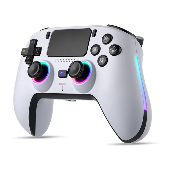 ERFKJE Wireless Controller Compatible with P5/P5 Slim/P5 Pro/PC,Replacement Wireless Gamepad Joystick with Hall-Effect Joystick, Programmable Back Paddles, Dual Vibration,White