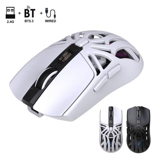 Hexamurby Wireless Gaming Mouse T400 White