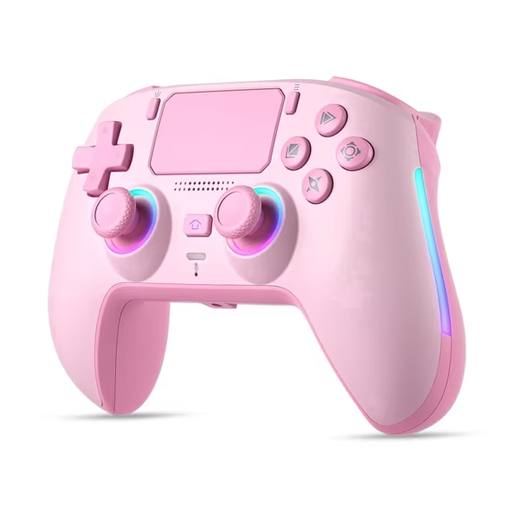 ERFKJE Wireless Controller Compatible with P5/P5 Slim/P5 Pro/PC,Replacement Wireless Gamepad Joystick with Hall-Effect Joystick, Programmable Back Paddles, Dual Vibration,Pink