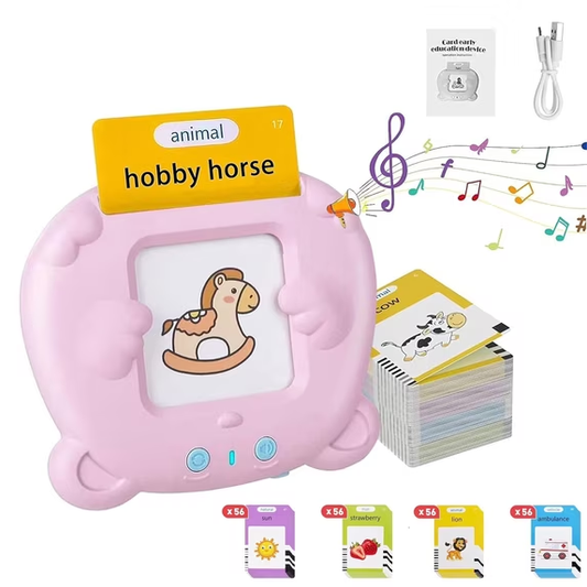 KORAITECT Talking Flash Cards with 510 Sight Words,Montessori Learning Toys,Learning Educational Gifts for Birthday Christmas,Pink