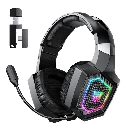 UVQYC   Wireless Gaming Headset for PC/PS4/PS5/ Nintendo Switch,GT806,Black