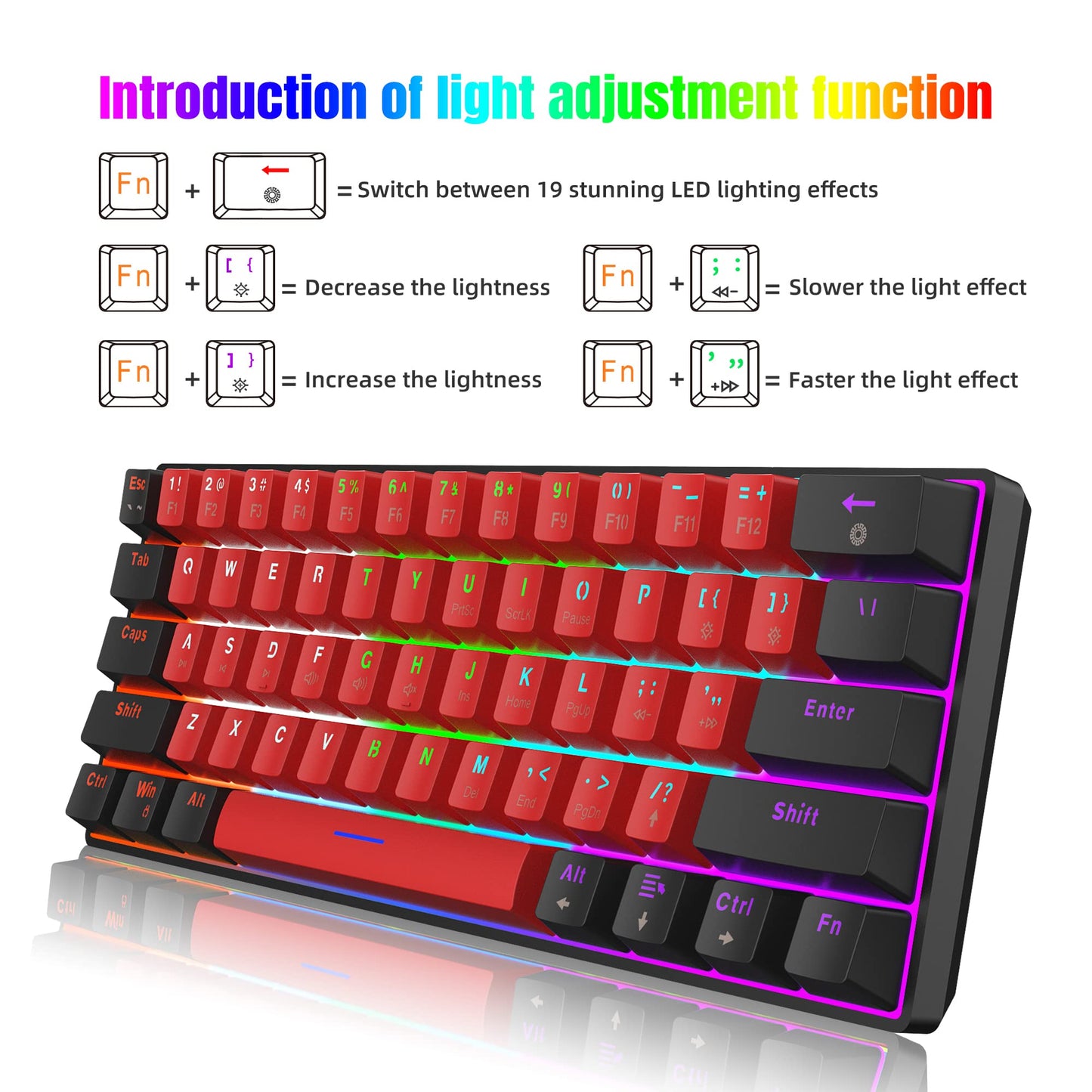 UHM V900 Gaming Keyboard,Black Red