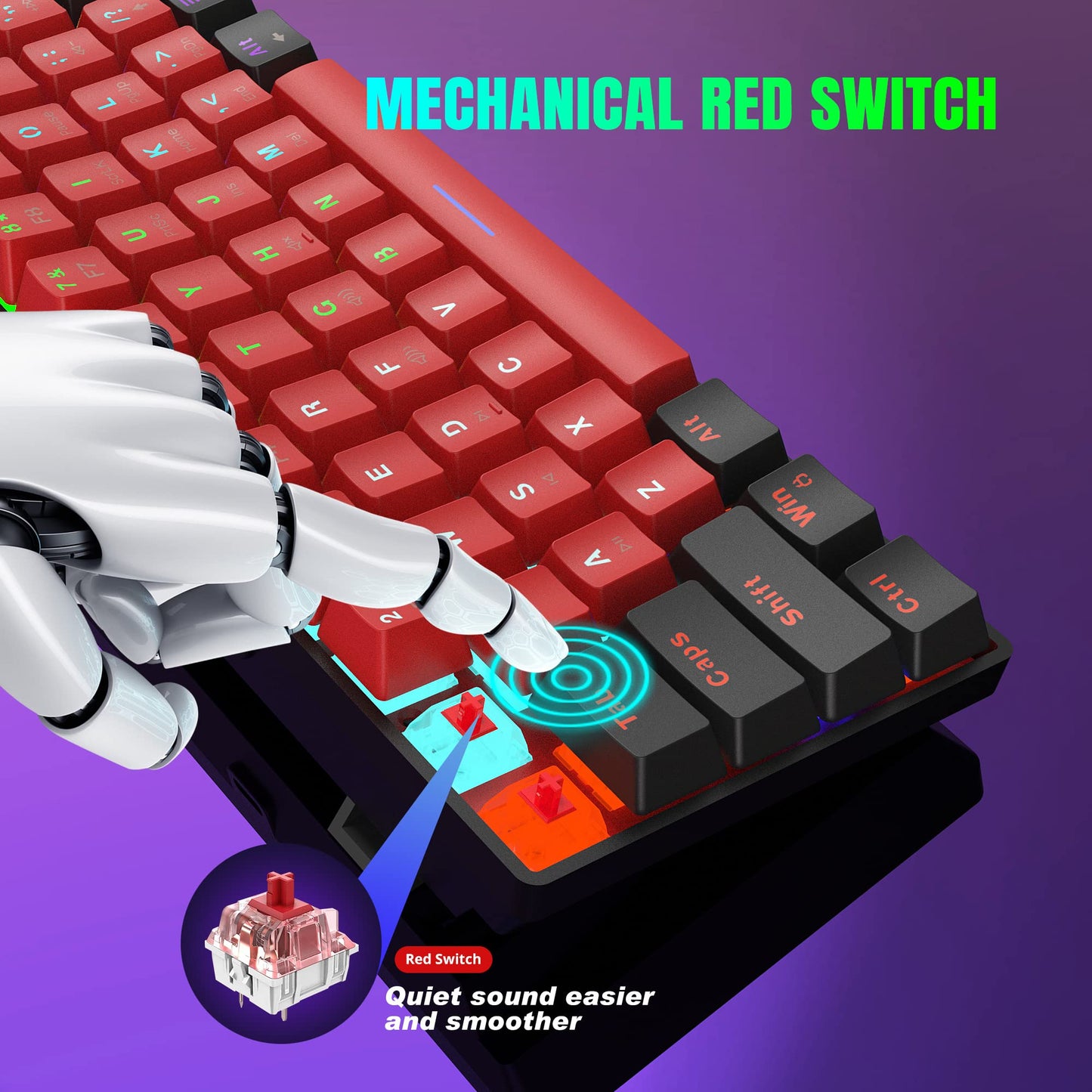 UHM V900 Gaming Keyboard,Black Red