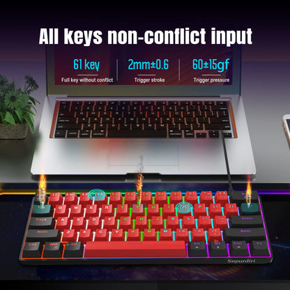 UHM V900 Gaming Keyboard,Black Red